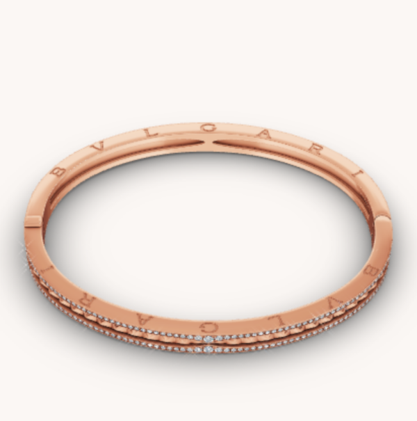 Toxse Zero 1 Spiral And Paved Diamond Pink Gold Bracelet - Image 4