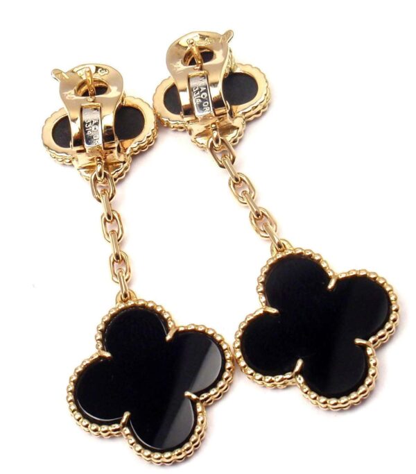 Toxse Clover 2 Motifs Gold Earrings - Image 9