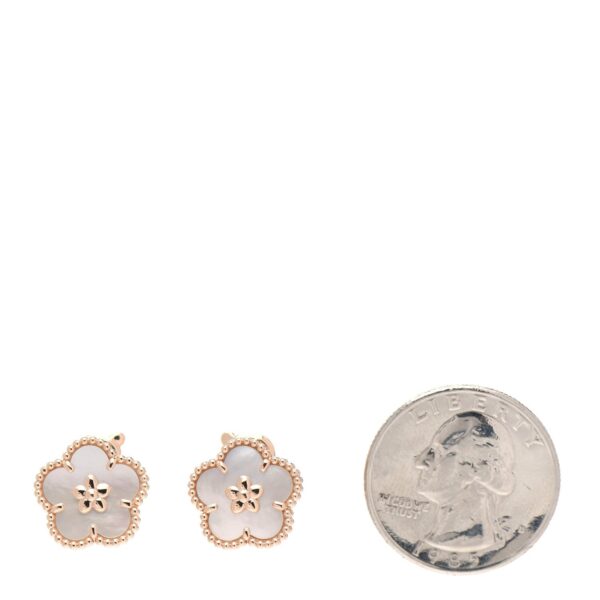 Toxse Lucky Spring White Blossom Pink Gold Earrings - Image 3