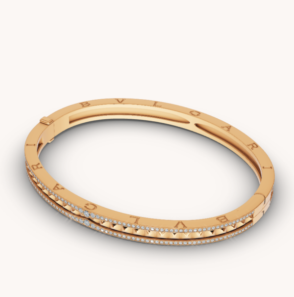 Toxse Zero 1 Spiral And Paved Diamond Gold Bracelet - Image 5