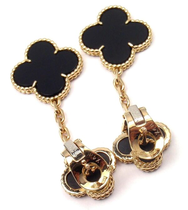 Toxse Clover 2 Motifs Gold Earrings - Image 8