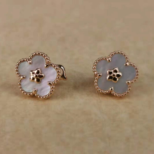Toxse Lucky Spring White Blossom Pink Gold Earrings - Image 6