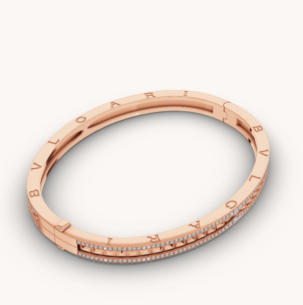Toxse Zero 1 Spiral And Paved Diamond Pink Gold Bracelet - Image 6