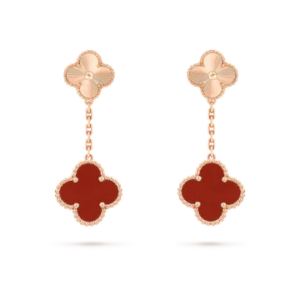 Toxse Clover Earrings Gold And Carnelian