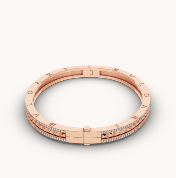 Toxse Zero 1 Spiral And Paved Diamond Pink Gold Bracelet - Image 7