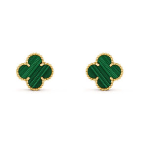 Toxse Vintage Alhambra Malachite Earrings