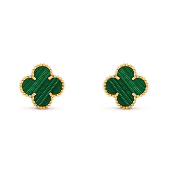 Toxse Vintage Alhambra Malachite Earrings