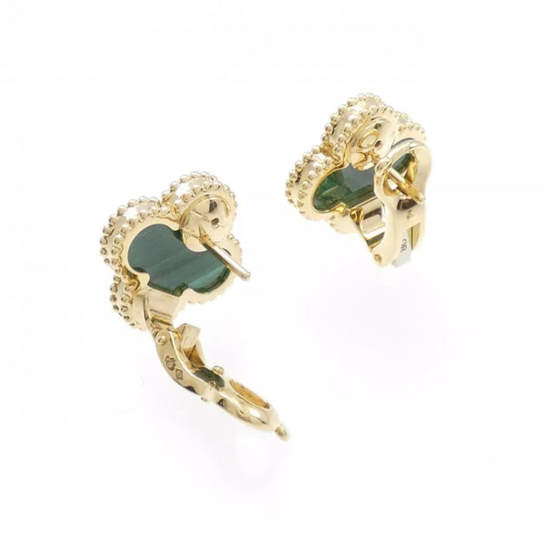 Toxse Vintage Alhambra Malachite Earrings - Image 3