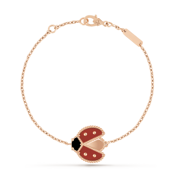Toxse Lucky Spring Open Wings Bug Pink Gold Bracelet