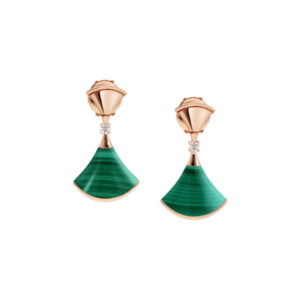 Toxse Dream Malachite Pink Gold Earrings