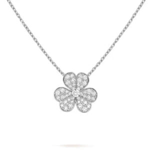 Toxse Clover Diamond Necklace Silver