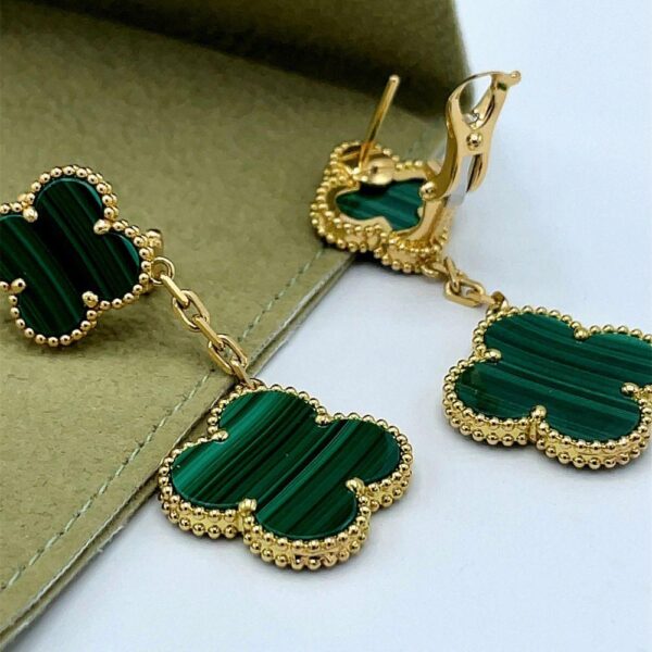 Toxse Clover 2 Motifs Gold Earrings - Image 6