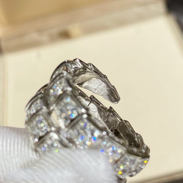 Toxse Serpenti Double Ring Silver Diamond Paved - Image 7