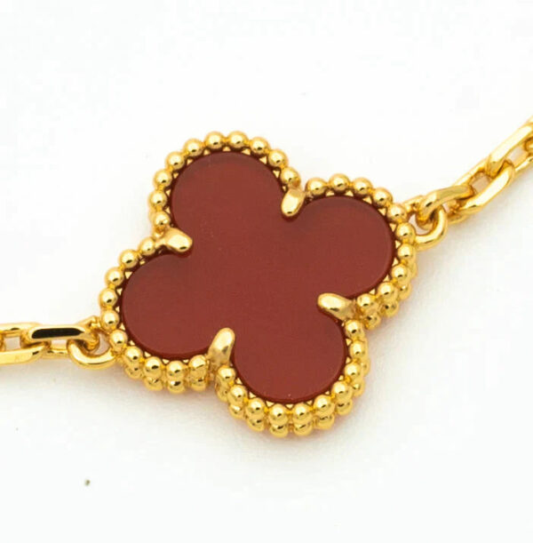 Toxse Clover Bracelet 5 Motifs Carnelian Gold - Image 3