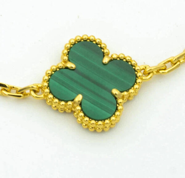 Toxse Clover Malachite Diamond Bracelet 5 Motifs - Image 3