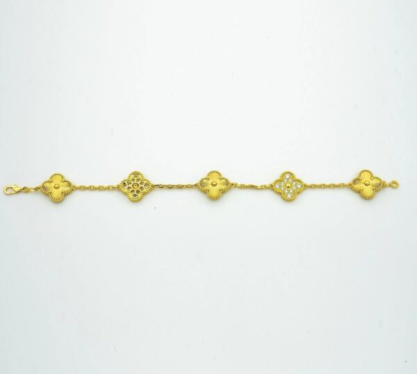 Toxse Clover Bracelet 5 Motifs Gold Diamond - Image 4