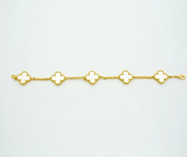 Toxse Clover Bracelet 5 Motifs White Mop - Image 3