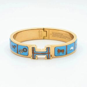 Toxse H Pink Gold Bracelet Blue Ceramic