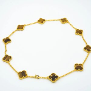 Toxse Vintage Tiger Eye Necklace 10 Motifs Gold