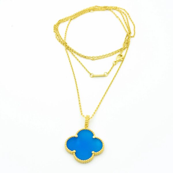 Toxse Clover Gold Turquoise Necklace - Image 5