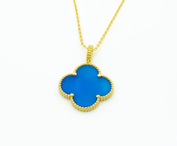 Toxse Clover Gold Turquoise Necklace - Image 3