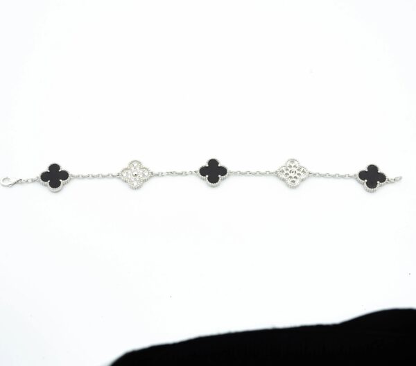 Toxse Clover Bracelet 5 Motifs Onyxs Diamond - Image 2