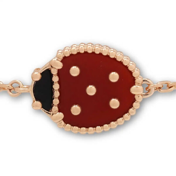 Toxse Lucky Spring Closed Wings Bug Pink Gold Bracelet - Image 9
