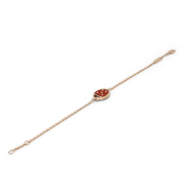 Toxse Lucky Spring Closed Wings Bug Pink Gold Bracelet - Image 5