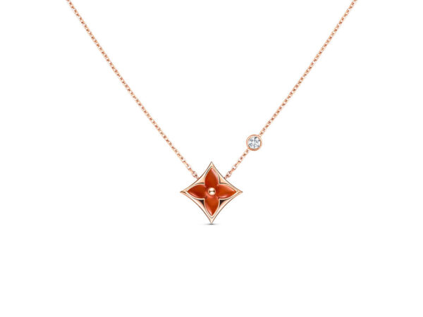 Toxse Star Necklace Pink Gold 1 Diamond