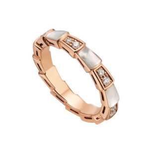Toxse Serpenti Ring Pink Gold Diamond Mop 3Mm