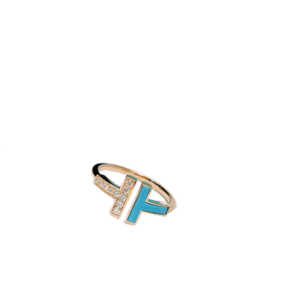 Toxse T - Jewelry Double T With Diamond Gold Ring