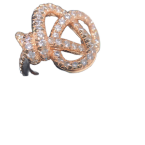 Toxse T - Jewelry Woven Full Diamond Rose Gold Ring