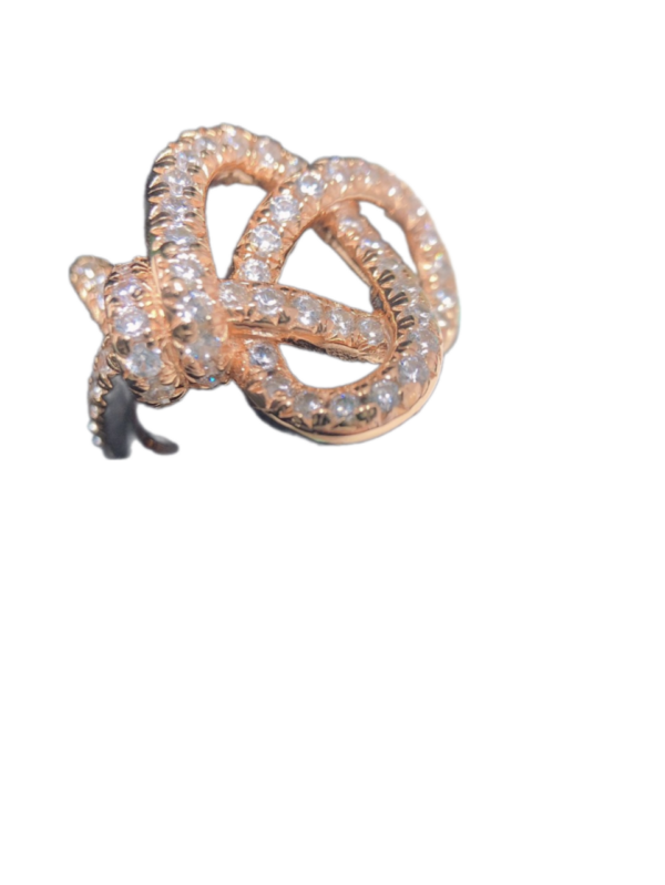 Toxse T - Jewelry Woven Full Diamond Rose Gold Ring