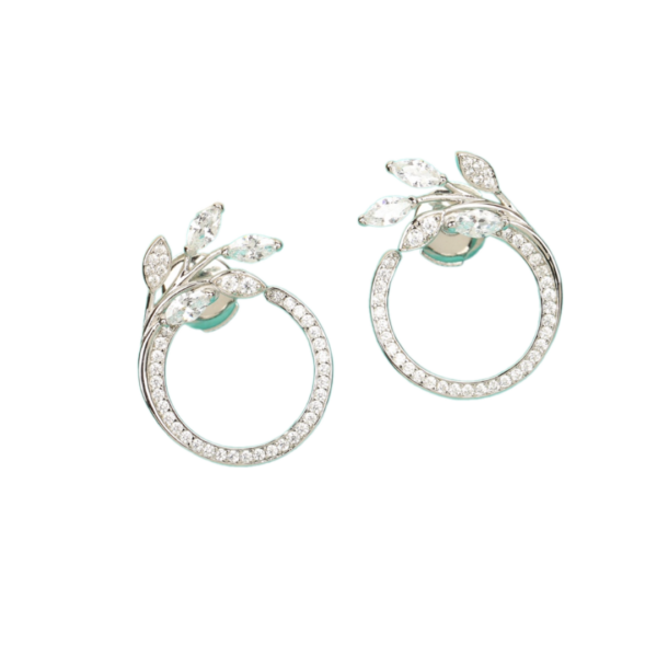 Toxse T - Jewelry Victoria Vine Circle Diamond Earrings