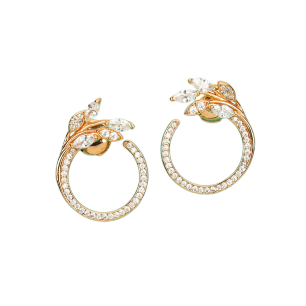Toxse T - Jewelry Victoria Vine Circle Diamond Earrings - Image 2