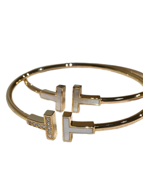 Toxse T - Jewelry Double T Diamond And White Gold Bracelet