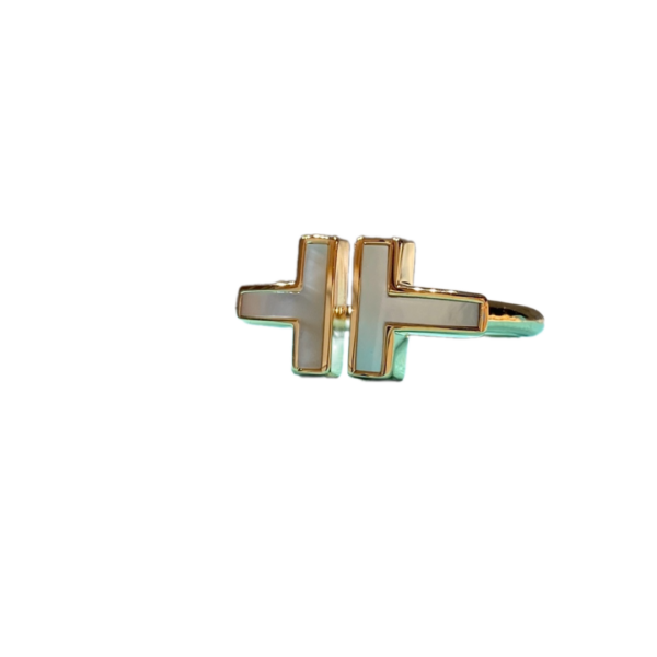 Toxse T - Jewelry Double T With White Gold Ring