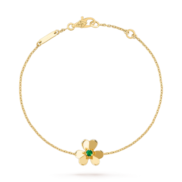 Toxse Frivole Gold Flower Pink Malachite Bracelet