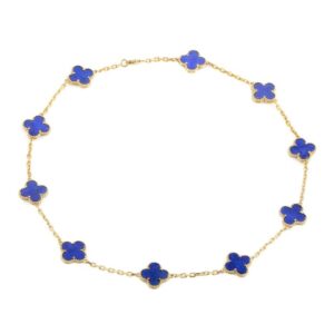 Toxse Vintage Alhambra Blue 10 Motifs Necklace