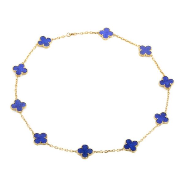 Toxse Vintage Alhambra Blue 10 Motifs Necklace