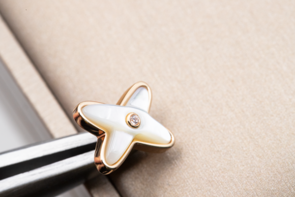 Toxse Jeux De White Mop Rose Gold Diamond Earrings - Image 4