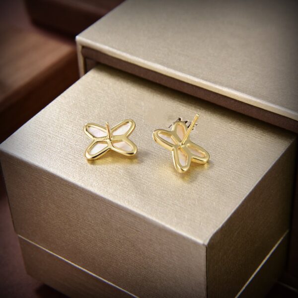 Toxse Jeux De White Mop Gold Diamond Earrings - Image 5