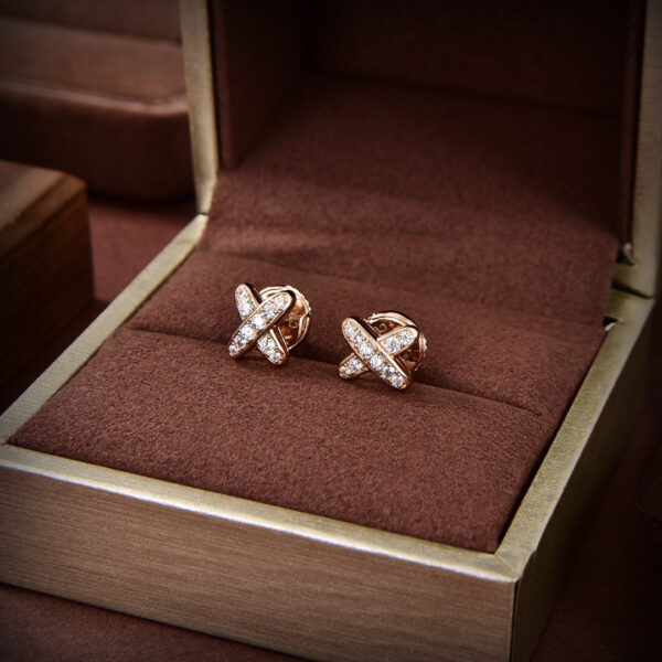 Toxse Jeux De Gold Diamond Earrings - Image 2
