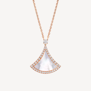 Toxse Dream Mop Diamond Paved Pink Gold Necklace