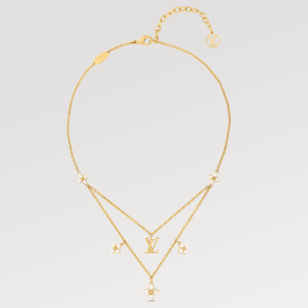 Toxse  Flowergram Gold Mop Double Row Necklace