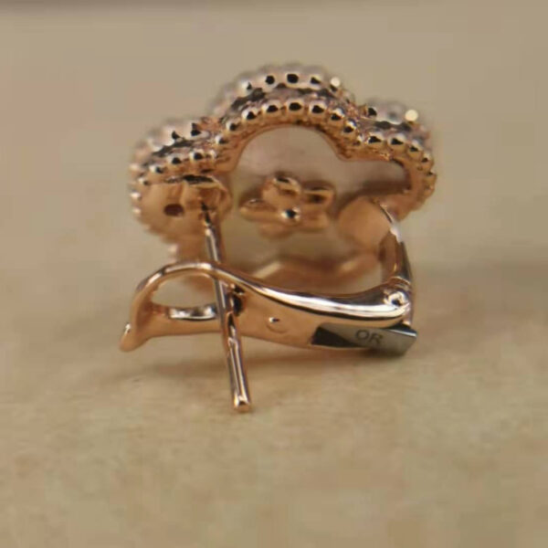 Toxse Lucky Spring White Blossom Pink Gold Earrings - Image 7