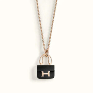Toxse Constance Black Pedant Pink Gold Necklace