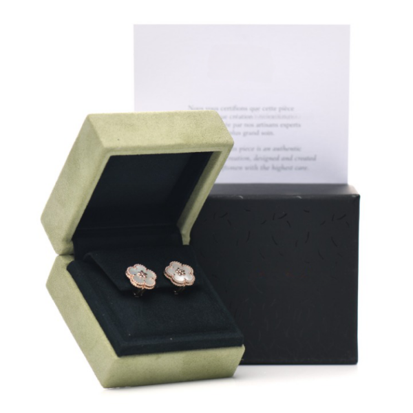 Toxse Lucky Spring White Blossom Pink Gold Earrings - Image 14