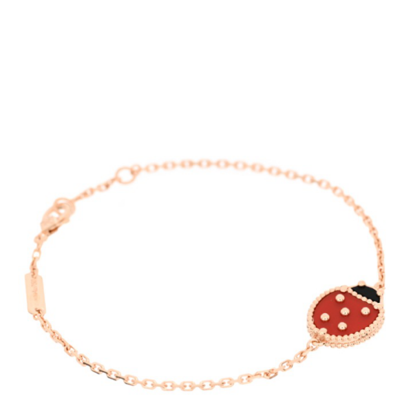 Toxse Lucky Spring Closed Wings Bug Pink Gold Bracelet - Image 2