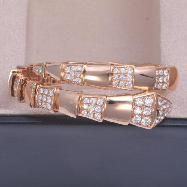 Toxse Serpenti Wide Bracelet Pink Gold Diamond - Image 7